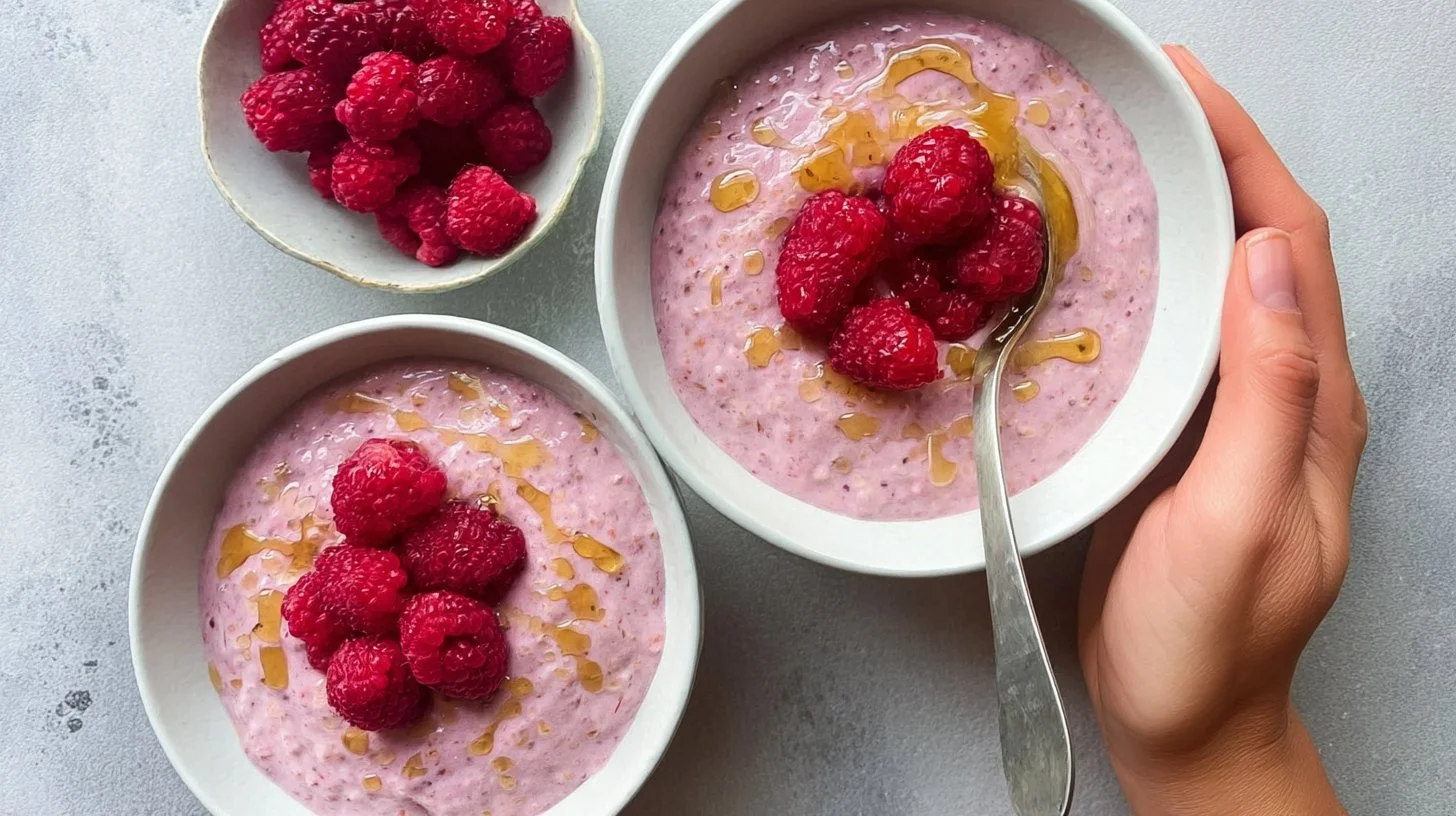 Delicious yogurt chia pudding topped with fresh fruits and nuts