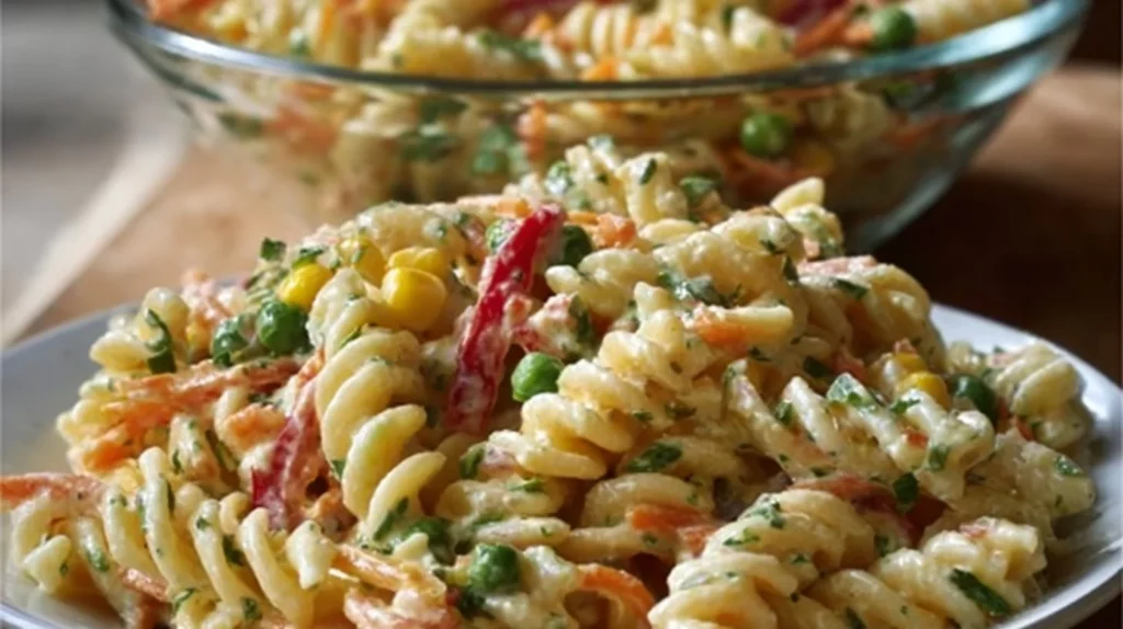 Delicious and colorful Crack Pasta Salad in a bowl, perfect for summer picnics.