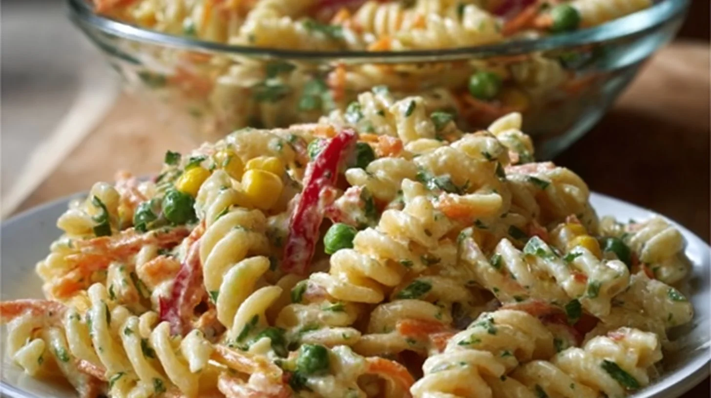 Delicious and colorful Crack Pasta Salad in a bowl, perfect for summer picnics.
