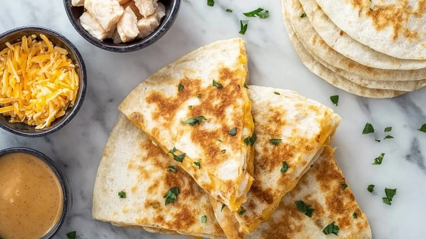 Delicious chicken quesadillas inspired by Taco Bell's recipe.