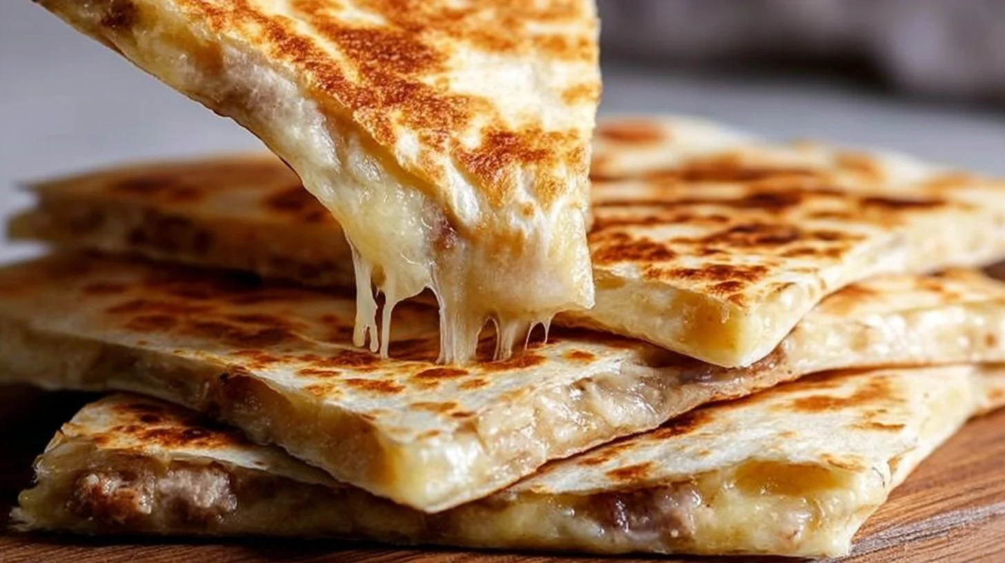 Creamy cheesy chicken quesadillas ready to be served