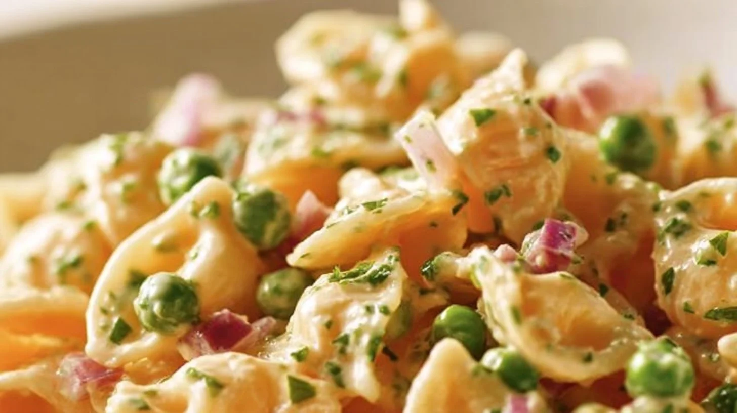 Colorful No Mayo Pasta Salad with fresh vegetables and pasta
