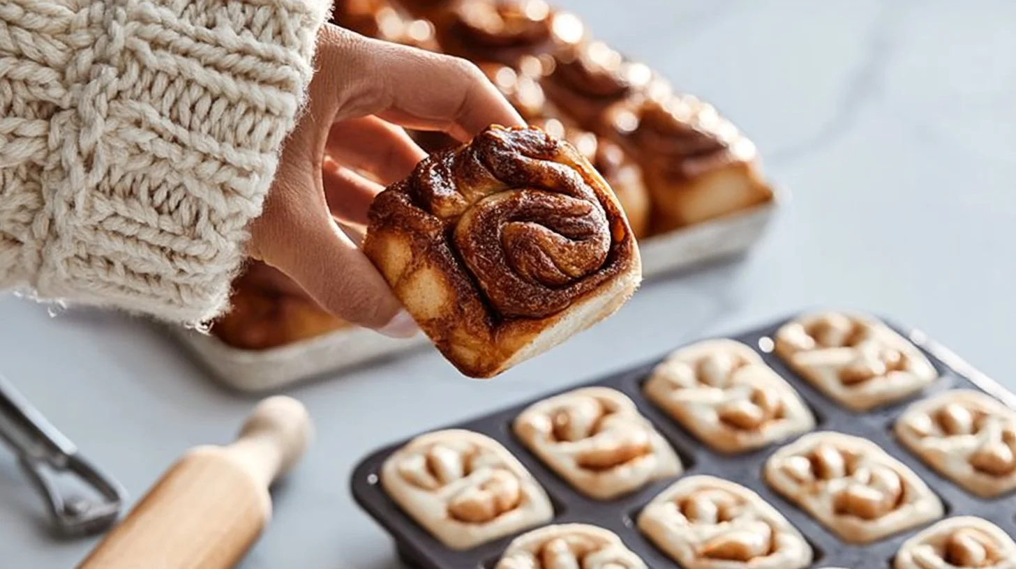 Freshly baked sourdough cinnamon rolls with frosting on a plate