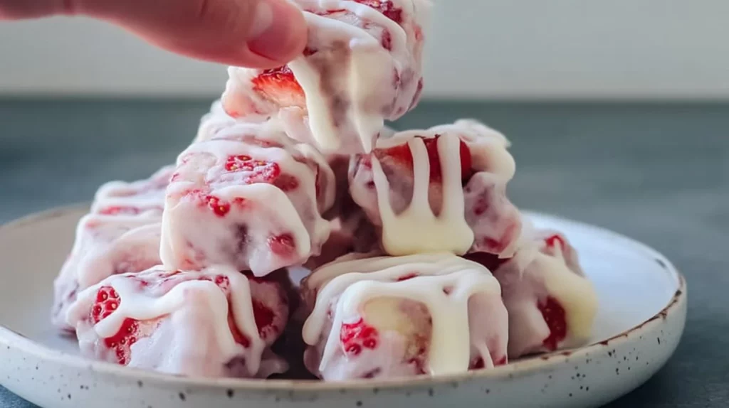 Delicious strawberry yogurt bites for a healthy snack
