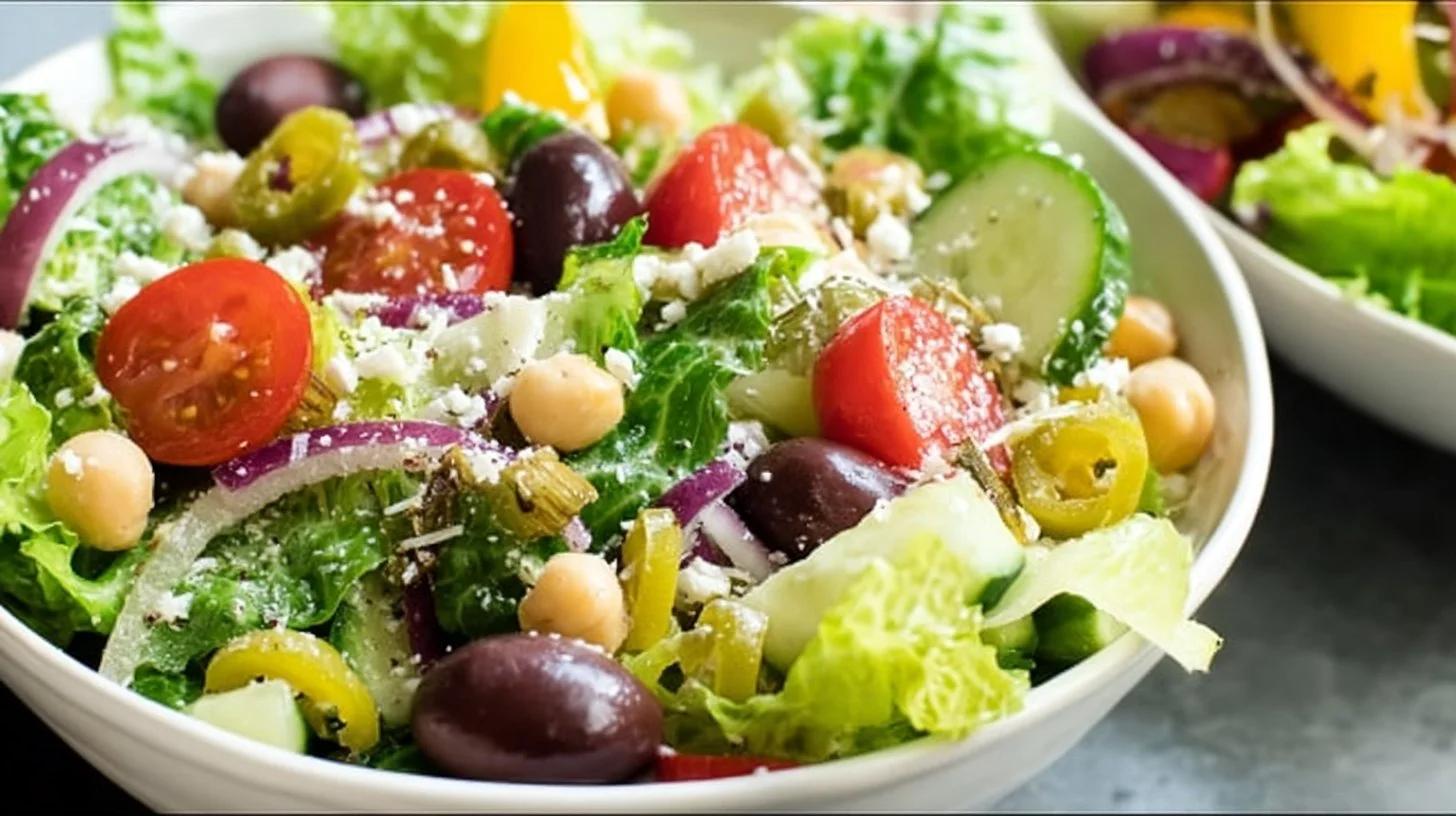 Zesty Italian Salad with fresh vegetables and dressing