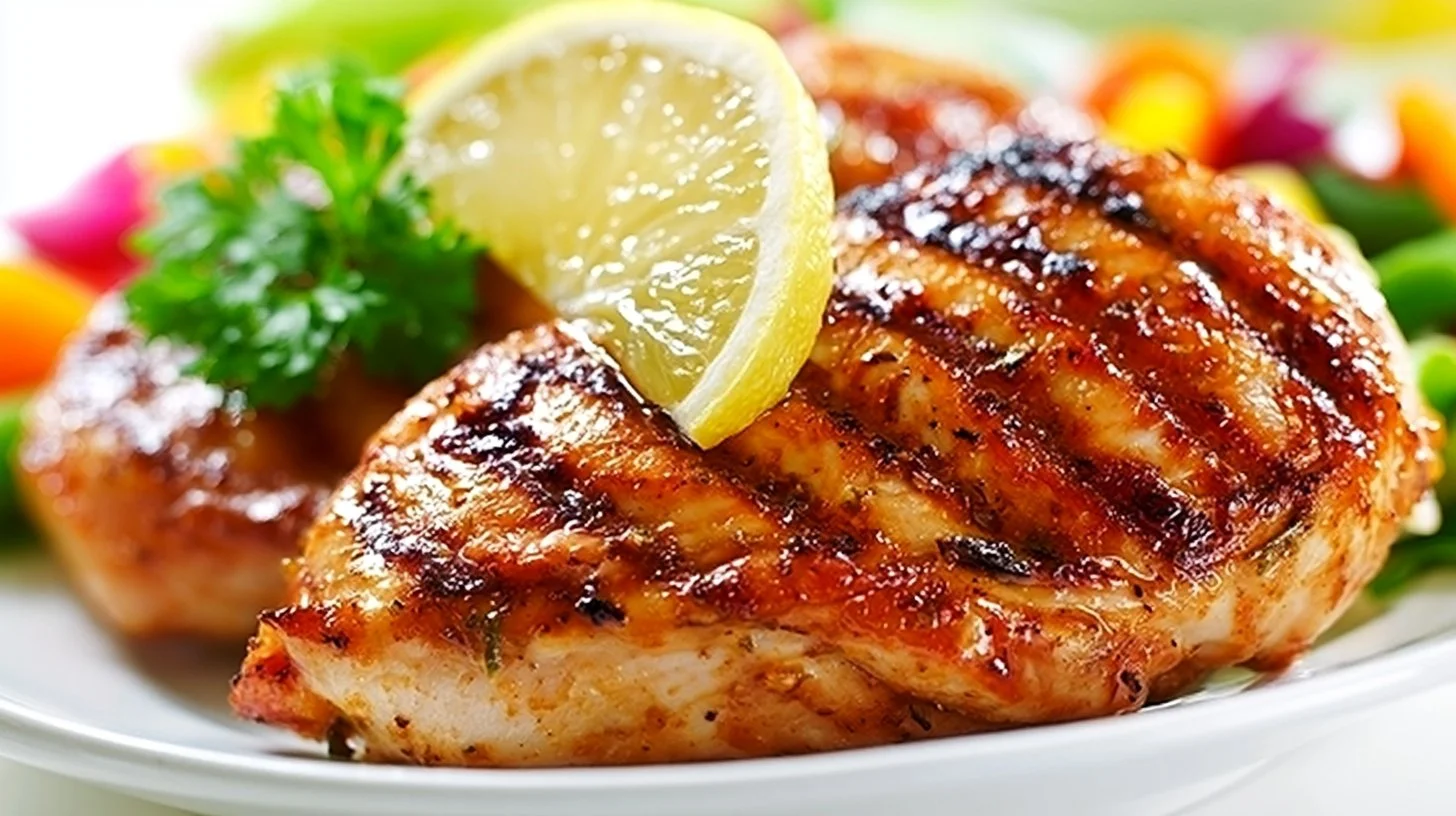 7UP Grilled Chicken recipe featuring marinated chicken cooked on the grill.