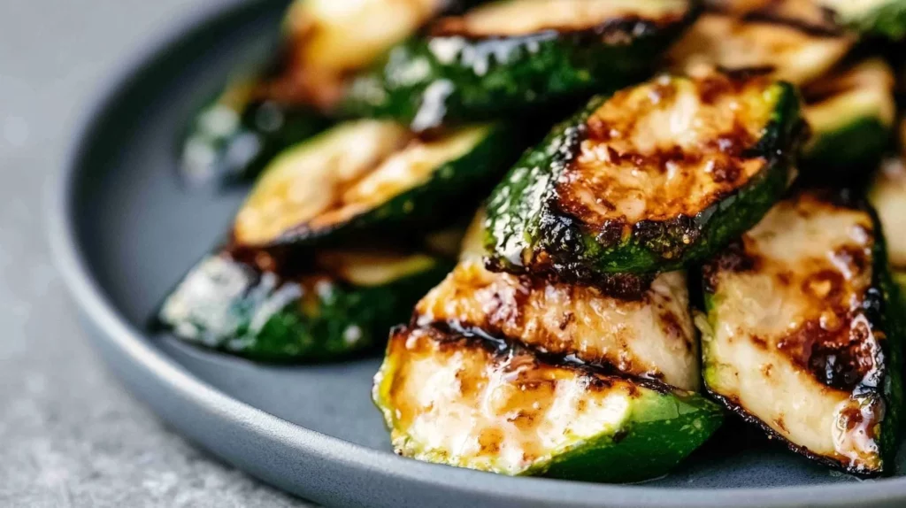 Balsamic grilled zucchini with parmesan cheese, a tasty summer side dish