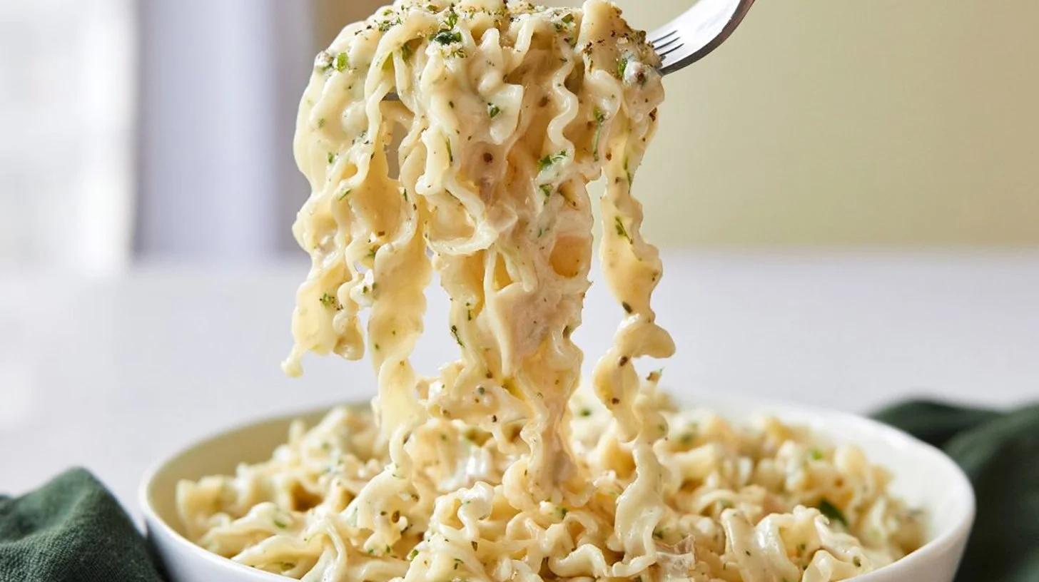 Boursin cheese pasta with broccoli in a creamy sauce