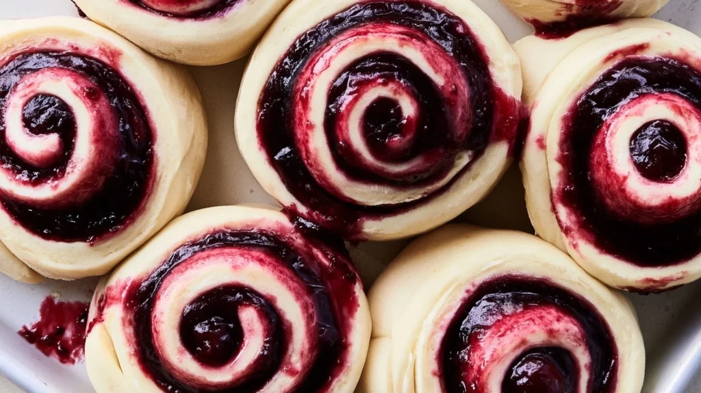 Delicious homemade Cherry Cinnamon Rolls with cherries and cinnamon icing