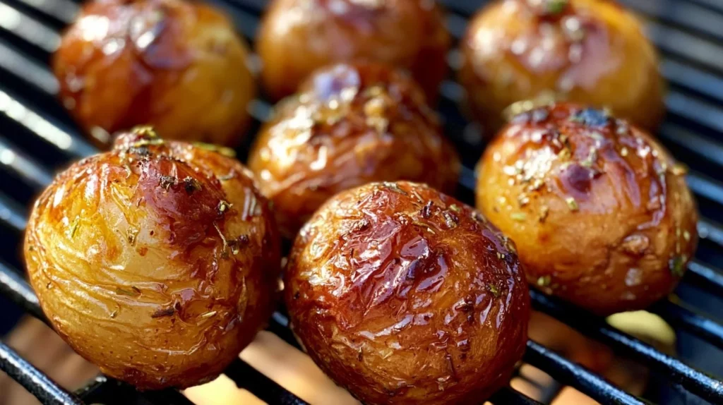 Grilled nectarines served as a vegan dessert on a plate