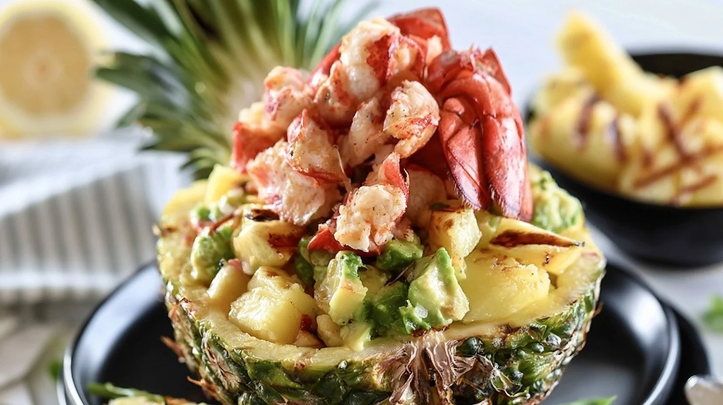 Delicious Grilled Pineapple Lobster Salad with fresh ingredients and vibrant colors