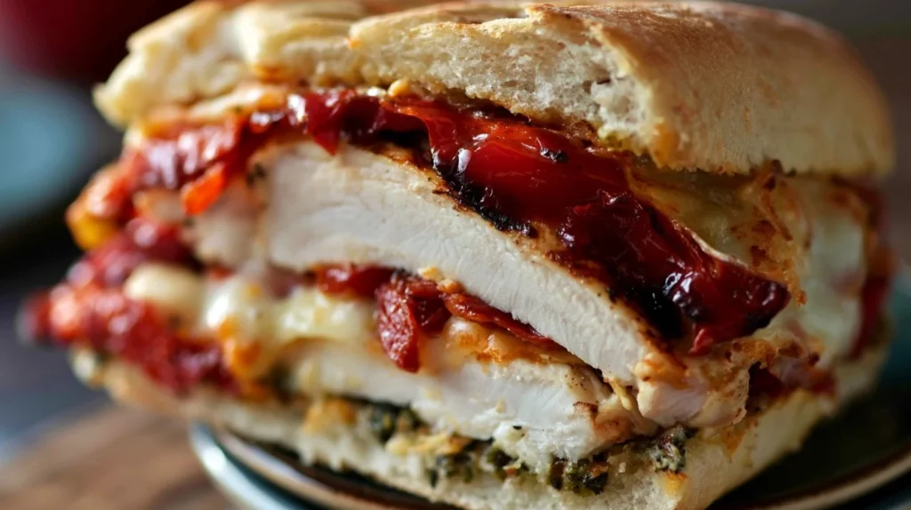 Grilled Smoked Chicken Sandwich served with fresh toppings