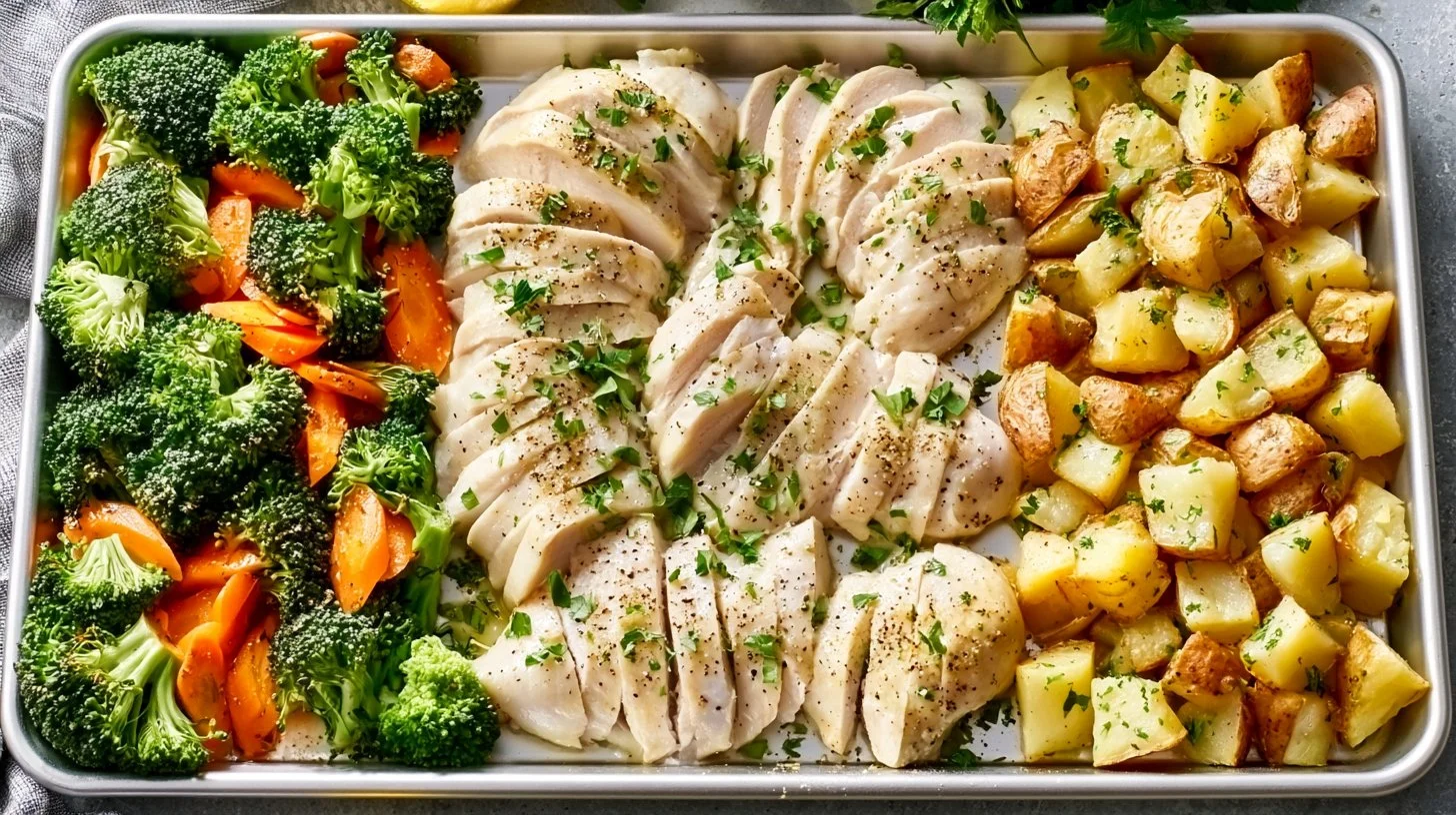 Lemon Pepper Sheet Pan Chicken with Potatoes and Veggies