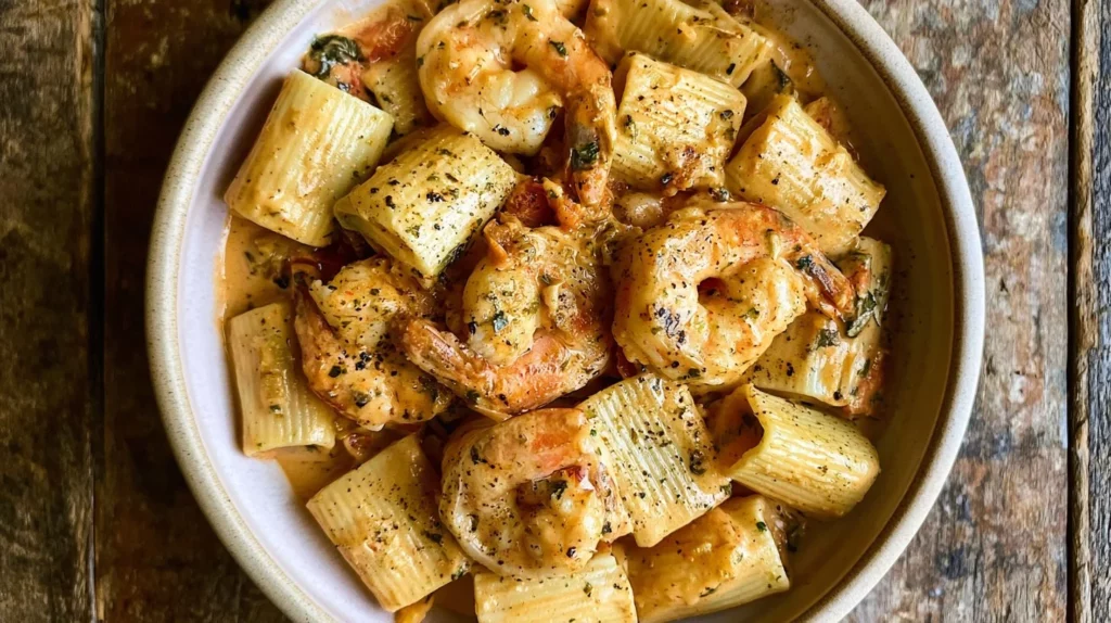Delicious Marry Me Shrimp Pasta dish with herbs and parmesan.