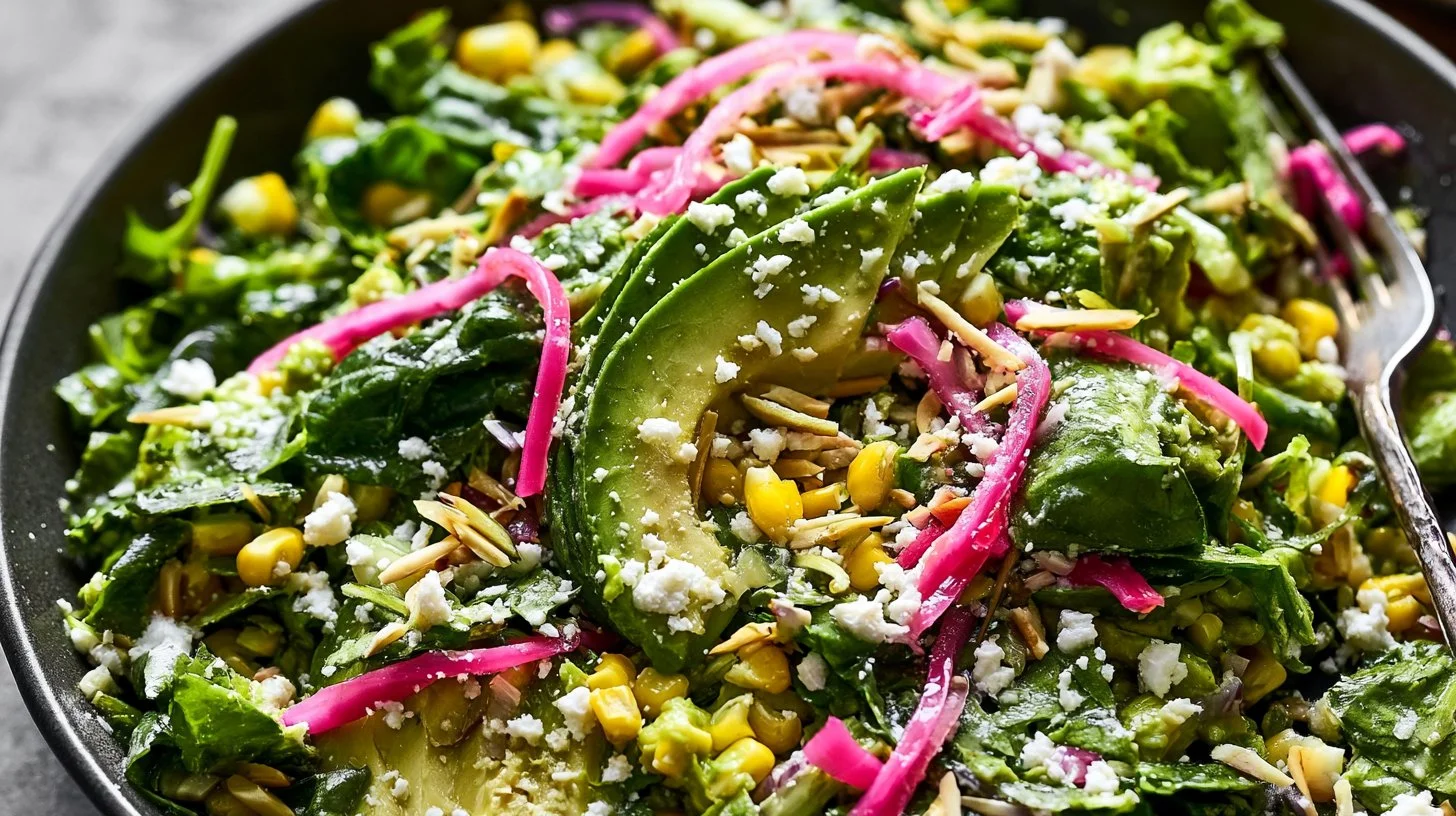 Mexican Brussels Sprouts Salad 2 Mexican Brussels sprouts salad with avocado, corn, and cilantro dressing