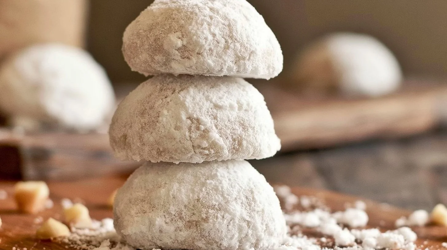 Traditional Mexican Wedding Cookies dusted with powdered sugar